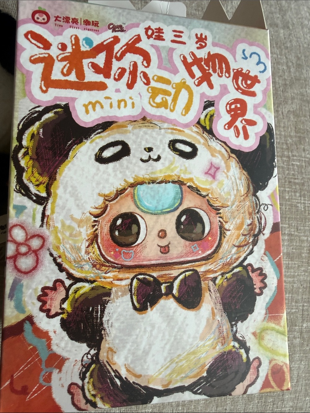 Cute Panda Character Mini Notebook - Pastel Pink & Cream